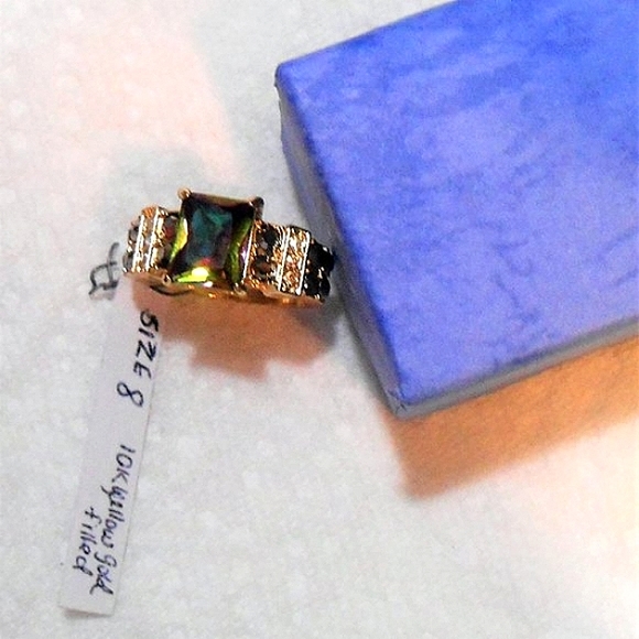 Unisex Rainbow Topaz Ring  NEW - Picture 3 of 10